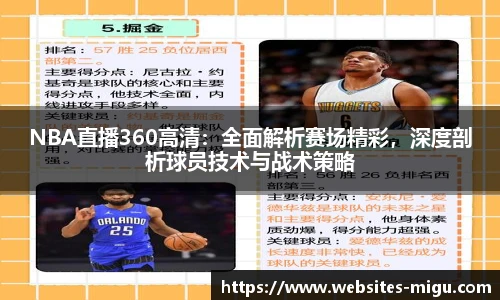 NBA直播360高清：全面解析赛场精彩，深度剖析球员技术与战术策略