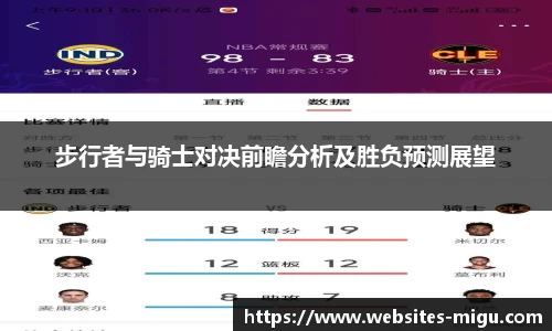 步行者与骑士对决前瞻分析及胜负预测展望